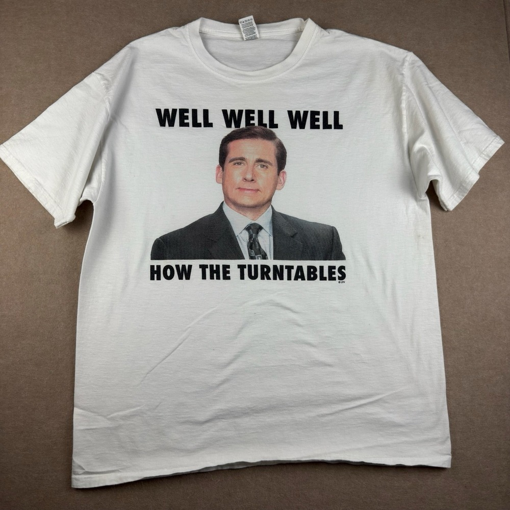 Fruit of the Loom Shirt Men's L White‎ Comedy Meme Steve Carell Funny Tee